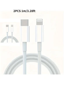 20W USB-C 转 Lightning 数据线，超快充电，Type-C 转 Lightning。Type-C 充电线，兼容 14/13/12/11/Mini/Pro/Max/iPad 8/Air - 白色，1 米/3.28 英尺，2 米/6.56 英尺 - 彩色 - 查看 13