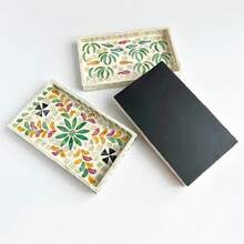 1pc INS - Style Shell - Inlaid Decorative Tray, Colorful Patchwork Square Shape, Hand - Inlaid. Suitable For Decorating Living Room Coffee Tables, Dining Room Dining Tables And Daily Clutter Storage. It Can Also Be Used As A Holiday Gift And For Party Dining Table Decoration. - Nhiều màu - Xem 11