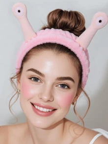 1 Face Washing Headband/2 Face Washing Wrist Straps/3 Set Of Hydrotherapy Headbands, Makeup Headbands, Face Washing Headbands, Skincare Headbands, Pink Velvet Fluffy Sponge Headbands, Bows, Bubbles, Hydrotherapy Headbands, Wristbands, Set Of Women's And Girls' Hair Accessories - Multicolor - View 4