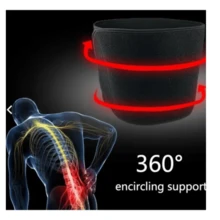 Lumbar Support Belt Thermal Compression For Men And Women, Unisex, Adjustable, Reinforced, Measurement Reducing, Ideal For Exercises - màu đen - Xem 6