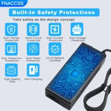 42V 2A Elektroroller Ladegerät, kompatibel mit 36V Lithium-Ionen Batterien, geeignet für Jetson, Razor, Swagtron, Bird, Gotrax, Segway, mit 3 Ladeanschlüssen: 2,5mm/2,1mm DC, 5,5mm DC und 12mm 3-poliger Flugzeugstecker, Universalspannung 100-240V