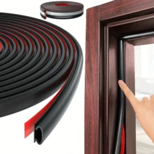 10 Feet Door Draft Excluder, Self-Adhesive Rubber Soundproof Window And Door D-Shaped Seal Strip, Door Frame Gap Weather Strip