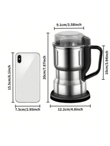 1pc High Capacity Electric Grinder, 304 Stainless Steel Blades, One-Touch Operation, Multi-Function Grinding Machine, Chinese Herbal Medicine Grinder, Universal Grain, Spice, Coffee & Herb Grinder, Precision Grinder, Coffee Bean Grinder, Food Processor, Portable Blender - EU C Type Plug(220-240V) - View 11