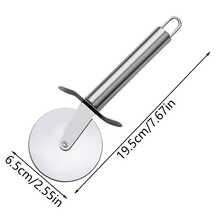 1pc Stainless Steel Pizza Knife, Roller Knife, Roller Knife, Creative Single-Wheel Lace Cutting Surface Roller Pancake Cutter