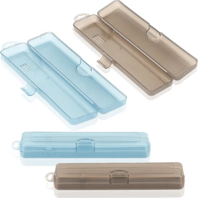 1 paquete Estuche portátil para cepillo de dientes de viaje - Contenedores de almacenamiento de plástico duro transparente duraderos para cepillo de dientes y pasta de dientes - Adecuado para camping, viajes y uso en el baño