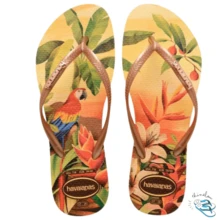 Havaianas Slim Tropical Summer Floral Delicate Women's Original Flip-Flop Sandal - Vàng/Cajá - Xem 1
