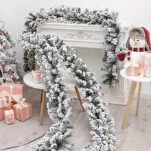 Christmas Garland,9FT Snow Flocked Christmas Garland, Snowy Artificial Christmas Garland, Winter Frosted Holiday Pine Garland White Cedar Garland,White Winter Frosted Holiday Pine Wreath, Flexible PVC Garland For Xmas Tree Stairs Fireplace Mantel, Front Door, Window Decor,Tree Christmas Tree Snow Garland Decor Home Decor Christmas Decorations Room Decor
