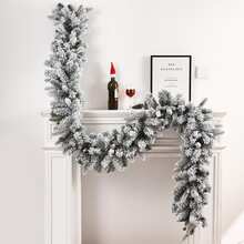 Christmas Garland,9FT Snow Flocked Christmas Garland, Snowy Artificial Christmas Garland, Winter Frosted Holiday Pine Garland White Cedar Garland,White Winter Frosted Holiday Pine Wreath, Flexible PVC Garland For Xmas Tree Stairs Fireplace Mantel, Front Door, Window Decor,Tree Christmas Tree Snow Garland Decor Home Decor Christmas Decorations Room Decor