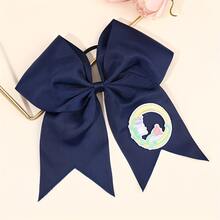 1pc Letter Print Big Bow Hair Scrunchie, 26 Letters A-Z Embroidered Polyester Girly Hair Accessory, Student Initial Letter Hair Tie - Multicolor - View 32