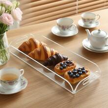 Acrylic Transparent Rectangular Serving Tray, Suitable For Party, Holiday, And Home Dinner Appetizer Platter - Transparent - View 2