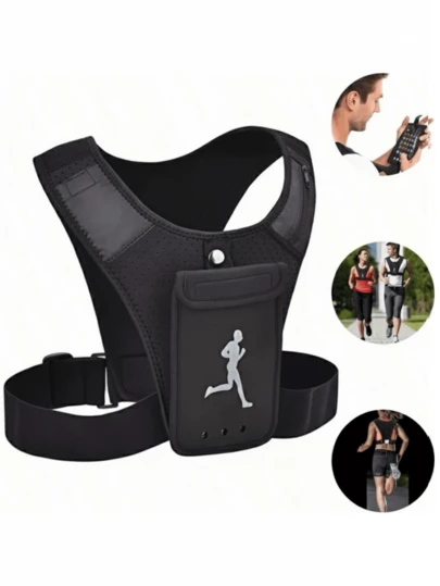 Colete Refletivo Para Corrida Com Suporte Telefone Com Bolsos Cinta De Peito Peitoral Porta Celular Pra Ciclismo