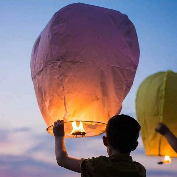 20 قطعة/10 قطع/5 قطع/3 قطع من فوانيس الأمنيات متعددة الألوان، اكتب أمنياتك وشاهدها ترتفع في السماء، مناسبة لحفلات العائلة والمناسبات التذكارية وبركات الزفاف وكتابة قصص الحب الرومانسية.