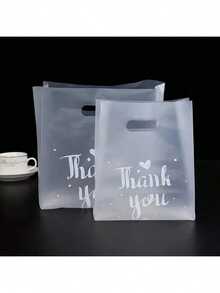 50/100pcs Mini Thank You Gift Bags - Reusabie, ClearPlastic, Ziplock, Wedding, Party Favor, ShoppingCarrier Bags With Handles - Perfect For Candy, Giftand Goodie Bags,Transparent Bag - Gift Bag - View 7