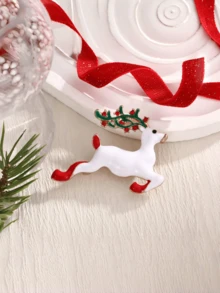 1 件卡通圣诞系列金属胸针，圣诞老人、圣诞树、圣诞帽、驯鹿、圣诞礼盒形状，可自由组合，增添节日气氛，理想的派对礼物，送给朋友和家人的完美礼物