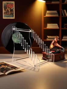 1 pezzo/2 pezzi Supporto per dischi in vinile in acrilico, Supporto espositivo per dischi in vinile trasparente in acrilico, Supporto per dischi in vinile in acrilico a più slot, Supporto per dischi in vinile a design curvo in acrilico, Organizer per conservazione ed esposizione di dischi in vinile, Organizer per dischi in vinile da scrivania in acrilico, Supporto espositivo in acrilico multifunzione (per dischi e cartelli)