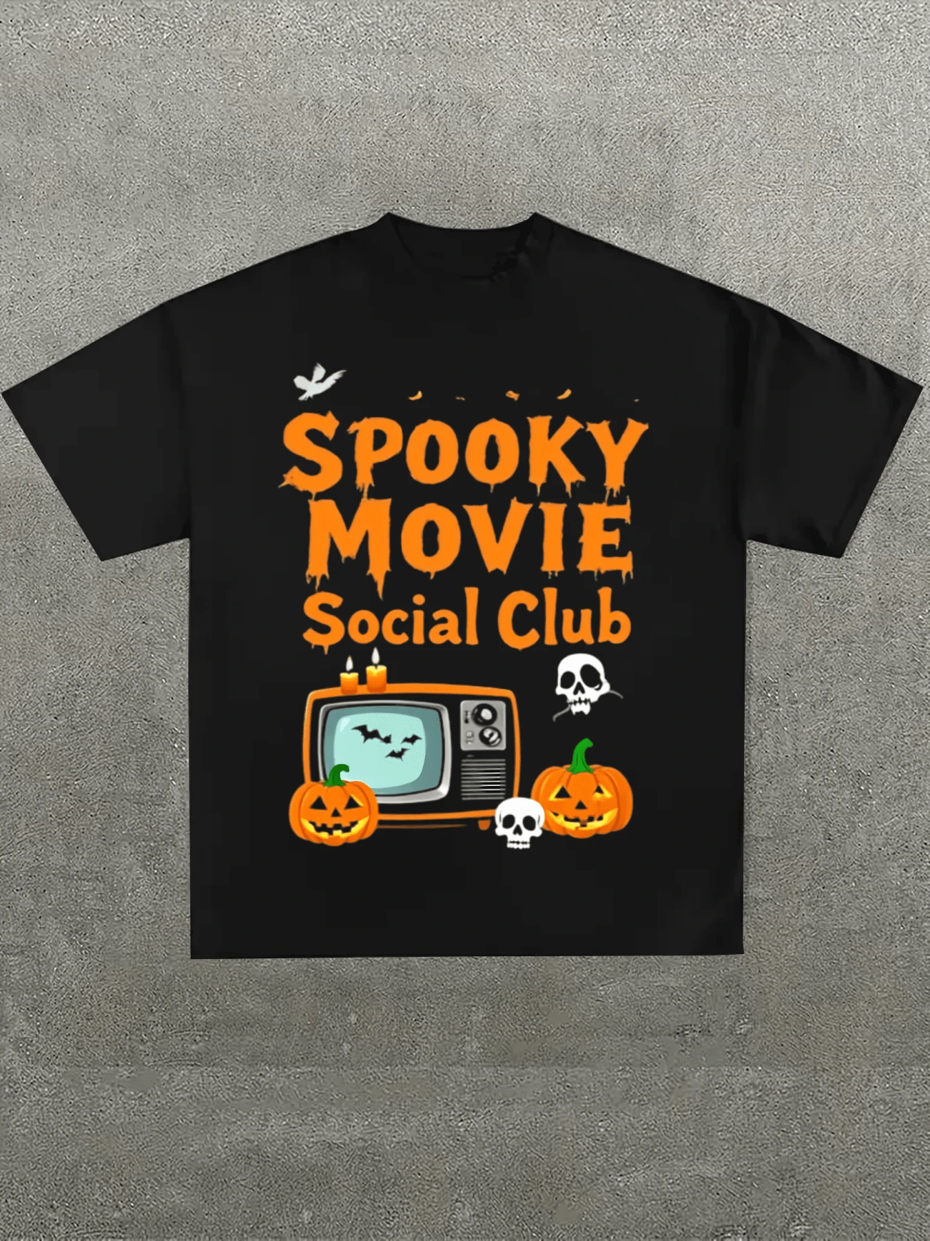 Women's Casual T-Shirt With Spooky Movie Social Club Graphic, Comfortable And Soft Short-Sleeved T-Shirt, 100% Cotton, 220 G, Ideal For Spring And Summer, Unisex.