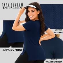 Blusa Feminina Tapa Bumbum Alongada Moda Fitness Casual