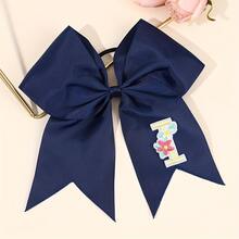 1pc Letter Print Big Bow Hair Scrunchie, 26 Letters A-Z Embroidered Polyester Girly Hair Accessory, Student Initial Letter Hair Tie - Multicolor - View 35