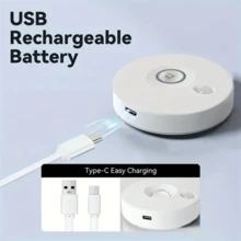 1/3/6pcs LED Rechargeable Small Spotlight, Human Body Sensing Night Light, Ambient Light And Shadow Light, Three Color Dimming/Magnetic Installation/Remote Control And Human Body Sensing/Sensing Mode Or Full Light Mode Can Be Freely Switched, Suitable For Display Cabinets/Wardrobes/Cabinets, Etc. (250mAh)