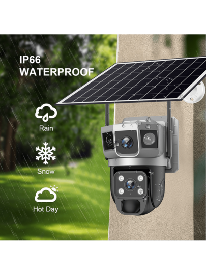 SWVW V380 Pro 12MP WiFi 10X Zoom Solar Camera 6K Dual Lens Three Screen Outdoor IP Security PIR Human Detection CCTV PTZ Cam V380PRO,2.4GWIFIOutdoor Indoor Home Cameras, Wireless WIFI Ring ,None Surveillance Pet view 11