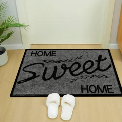 1개 가정 장식, 텍스트 및 그래픽 프린트 러그, 인조 양모 매트 - 흡수성이 높고 청소가 용이하며 가정 장식, 농가, 입구, 실내, 방, 주방, 식당, 소규모 사무실/홈 오피스, 싱크대, 세탁실, 러그, 주방 매트, 미끄럼 방지 매트에 적합