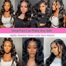 34 Inch Wear And Go Glueless Wigs Human Hair Pre Plucked Pre Cut 6x4 HD Human Hair Lace Wig Ready To Wear Body Wave Lace Front Wigs Human Hair For Women Beginners Friendly Natural Color - Natural Black - Xem 7