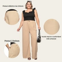 Duna Elegante Plus Size Women's Wide Leg Pants