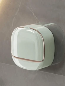 1个免钻孔壁挂式皂盘，现代简约壁挂式皂盘，适用于浴室水槽和淋浴间，配有优雅的金色边缘自排水皂盒，易于安装，无需工具，延长皂液寿命，防止混淆，采用ABS塑料制成，非常适合家庭和酒店浴室。家居浴室装饰（购买时请注意产品，以免买错）