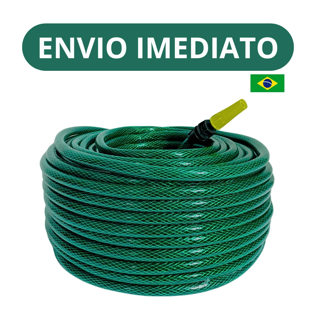 Mangueira De Jardim Trançada Reforçada Completa 50 30 25 20 15 10 7 5 Metros - Verde - Visão 1
