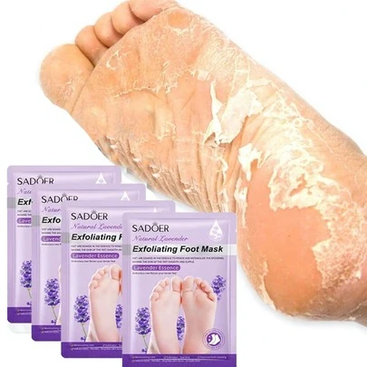 4pcs Foot Exfoliating Mask, Exfoliating Calluses Dead Skin Callus Remover, Baby Soft And Smooth Touch Feet - Men Women (Lavender)