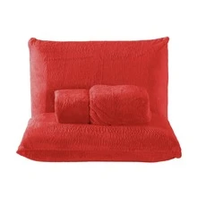 Plush Soft Blanket Sheet Set 3 Pieces King Size\Queen Size\Standard Double\Single - With Elastic - 紅色 - 查看 2