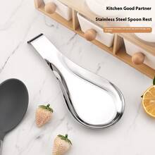 1/2/3/4/5件鱼形不锈钢勺架食物夹火锅勺托盘酒店餐厅厨房用具架架子托盘.自助餐勺架套装.厨房配件.勺架.餐具架 - 銀色 - 查看 3