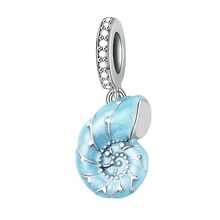 1 pieza Colgante con dijes de la serie Océano, con concha azul, estrella de mar, tortuga, cangrejo, cola de pez, concha marina, adecuado para hacer pulseras, collares, joyería, amuletos, manualidades, aretes, llaveros, tobillos, dijes para collares, dijes para bolsos