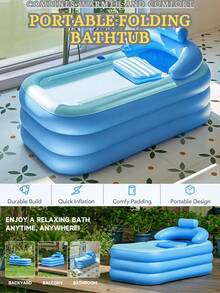 1 Stück tragbare aufblasbare Badewanne, freistehende aufblasbare Badewanne, faltbare tragbare Funktion, geeignet für Erwachsene Spa-Zentren, (hochdichtes PVC)