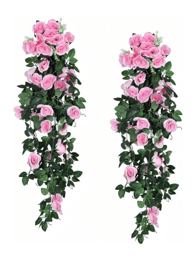 Nejlue Artificial Flowers/Plants1111 Home & Living 1/2 قطعة من نباتات الورد الاصطناعية الوردية، زهور الورد الربيعية، زهور معلقة مزيفة لديكور المنزل، ديكور الغرفة، ديكور الجدران، ديكور قوس الزفاف الزهري، ديكور غرفة النوم، ديكور الطاولة، ديكور حفلة عيد الميلاد، ديكور الحديقة، ديكور داخلي وخارجي، زهور اصطناعية، زهور مزيفة، أغصان نباتات مزيفة، ديكور الخريف، ديكور الخريف للمنزل، ديكور هالوين
