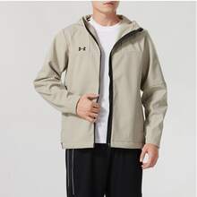 Under Armour Men's Windproof Warm Hooded Zip-Up Jacket - Khaki - View 3