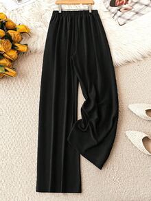 HQ女装夏装夏季女士黑色弹力宽松运动休闲日常通勤长裤 - 黑色 - 查看 7