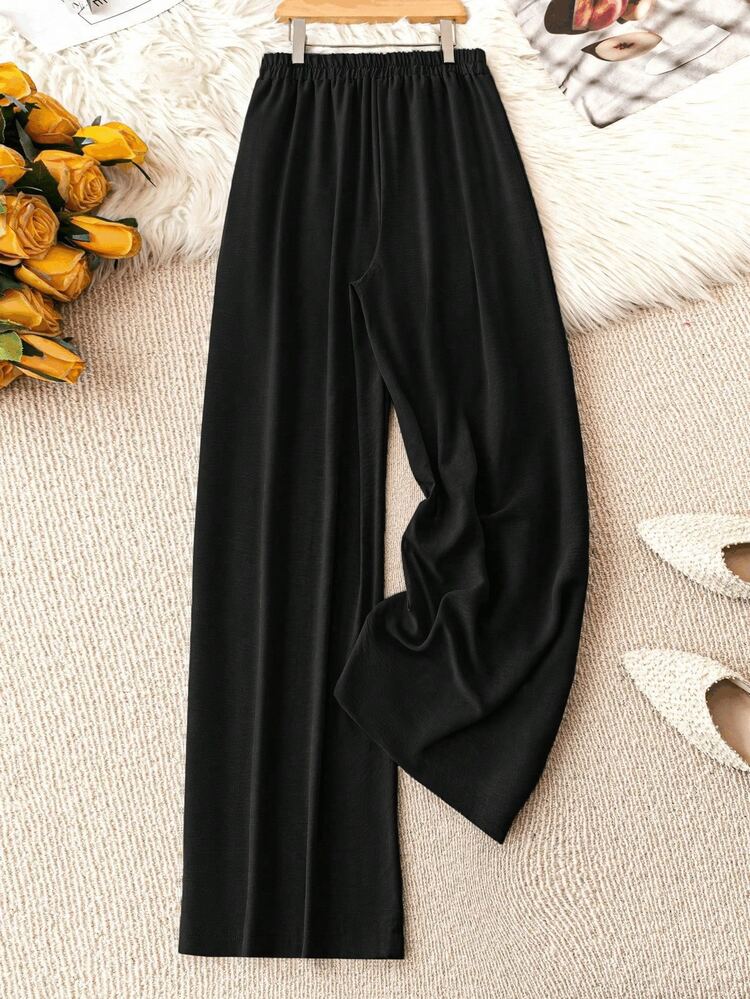 بنطلون رياضي مرن وفضفاض للاستخدام اليومي والرحلات والمناسبات، مناسب للعشاء والأعياد والعطلات والعيد الوطني وعيد الحب والتخرج والحفلات الموسيقية والصيف والربيع للسيدات - الأسود - مشاهدة 6