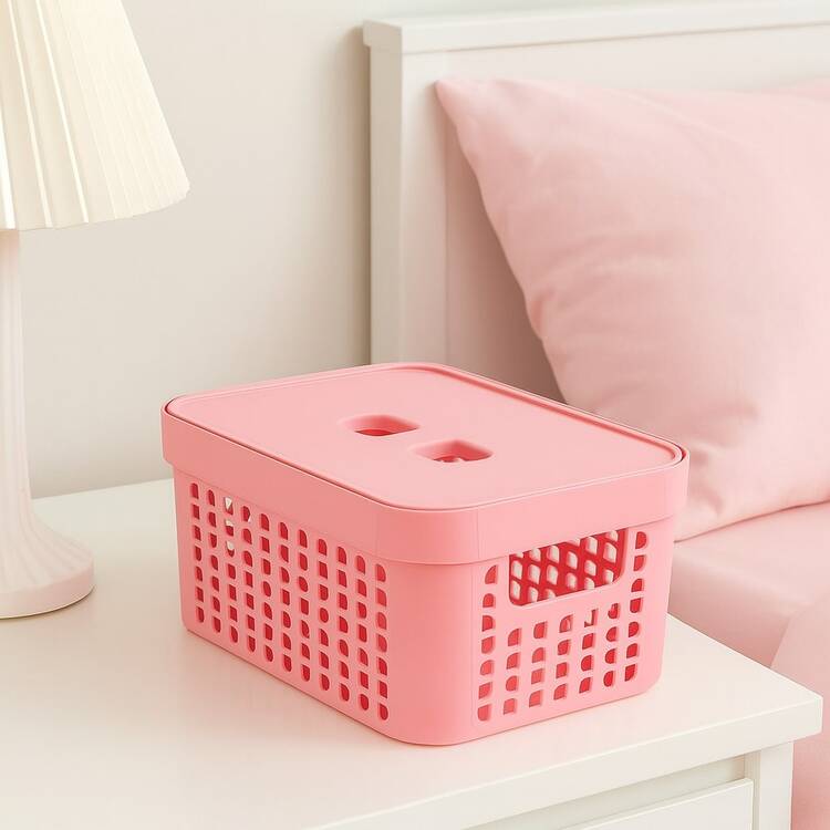 Kit 2 2-Liter Organizer Box With Lid LP House Multipurpose Resistant Exclusive Design - Rosa - Añade 7