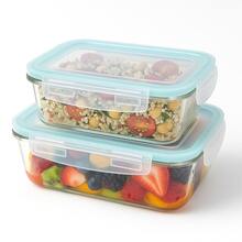 Kit 02 Glass Jars With Airtight Lid 370 + 640 ML - Lunch Box - Random - View 1