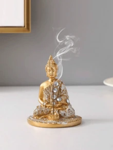 1尊金色佛像，冥想装饰，禅意家居装饰 - 彩色 - 查看 5