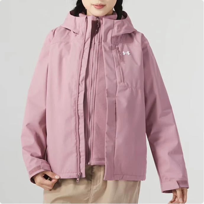 Under Armour Women's Outdoor Leisure Three-In-One Hooded Jacket - Pink - View 1