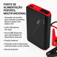 12V 10800mAh Portable Battery Charger Emergency Jump Starter 300A To 500A Car Power Bank With USB LED Emergency Light Alligator Clip And Quick Charge Cable - màu đen - Xem 3