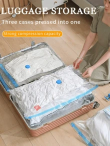 Vakuum-Aufbewahrungsbeutel, kompatibel mit jedem Staubsauger, zum Aufbewahren von Kleidung und Bettwäsche, platzsparend, staubfrei, feuchtigkeitsgeschützt, Kleiderschrank-Organisation und Aufbewahrung Kleidungsorganisator Schlafzimmer - Verschiedenfarbig - Übersicht 4