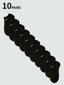 1双/3双/10双/15双加大码男女通用袜子，运动袜，时尚袜子，透气，白色/黑色/灰色短袜，纯色简约风格，适合日常休闲穿着 - 彩色 - 查看 18