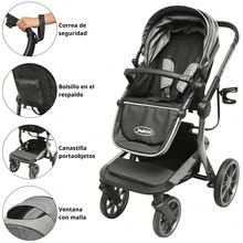Joykoo Carriola para Bebé Asiento Reversible Bambineto Acolchado Ruedas de Goma Plegable Cinturón de Segurida - Gris - Ver 4