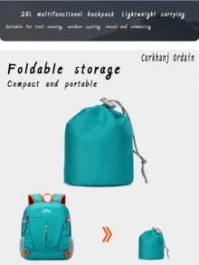 Corkhanj Ordain Outdoor Sports Shoulder Backpack Ultralight Large Capacity Folding Backpack Mountaineering Top - Suitable For Hiking, Cycling, Traveling, Business Trips, Fitness - Shock-Absorbing Breathable Straps - Quickly Folds And Stores As A Portable Backpack - Can Hold Hiking Poles - Durable Breathable Nylon - Waterproof And Wear-Resistant Fabric - Multiple Colors Available (Green, Blue, Black, Orange, Navy) - 藏蓝色 - 查看 4