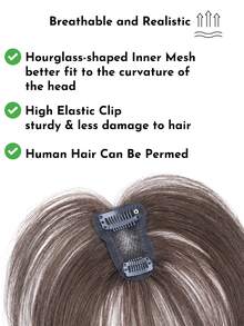 4x6cm Haartoppers mit Pony für Frauen, Clip-In Echthaar-Extensions zum Abdecken von Grauhaaren und Erhöhen des Haarvolumens für lichtes Haar, nahtlose Haarverlängerung, leichtes gerades Haarteil für den täglichen Gebrauch - Verschiedenfarbig - Übersicht 4