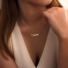 1 pezzo Collana personalizzata con nome, collana con catena a torsione lucida, collana con nome personalizzato, collana con nome placcata in oro 18K, regalo di compleanno per lei, adatta per uso quotidiano