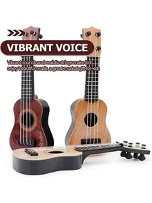 迷你尤克里里吉他玩具，提升技能，古典早教乐器，适合作为男孩、女孩、儿童、幼儿的圣诞礼物 - 彩色 - 查看 3